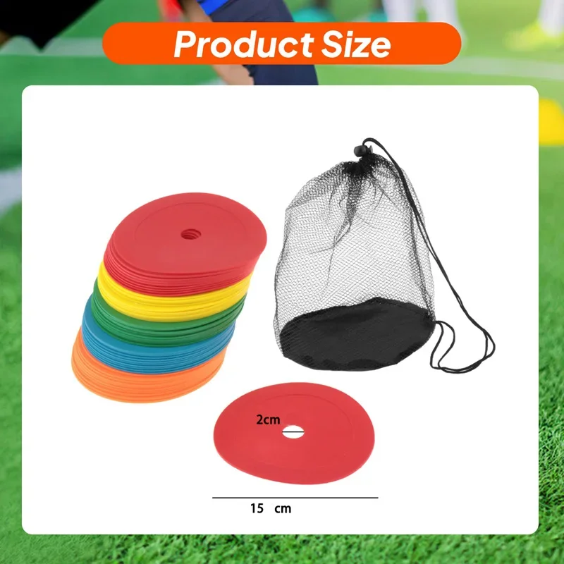 10pcs Football Training Circular Logo Board Sports Football Logo Practice Logo Plate Obstacle Football Plate Flat Logo Pad