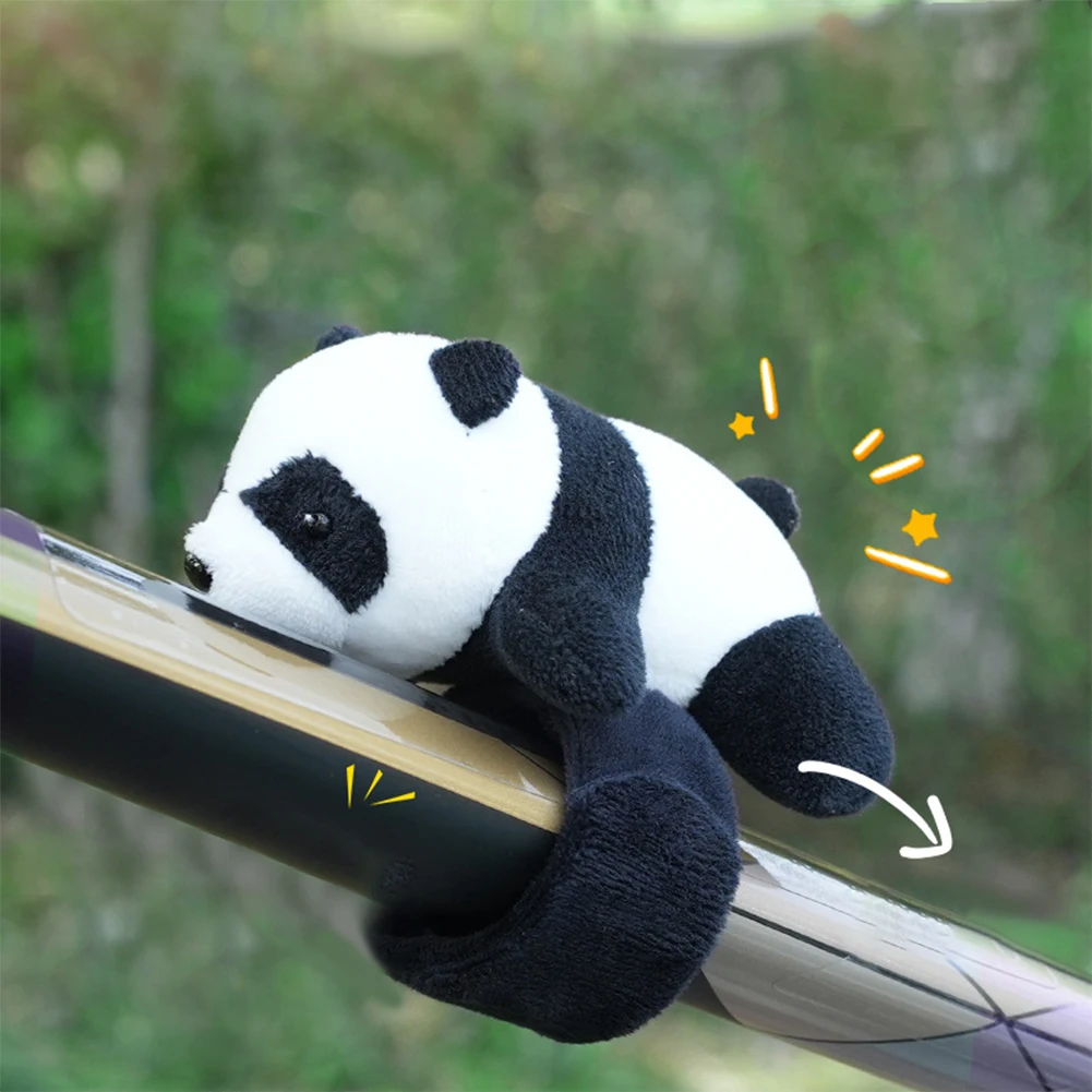 Attract Attention Motorcycle Handle Decoration Cute Panda Bike Ornament Unique And Eye-catching Anti-scratch Cloth