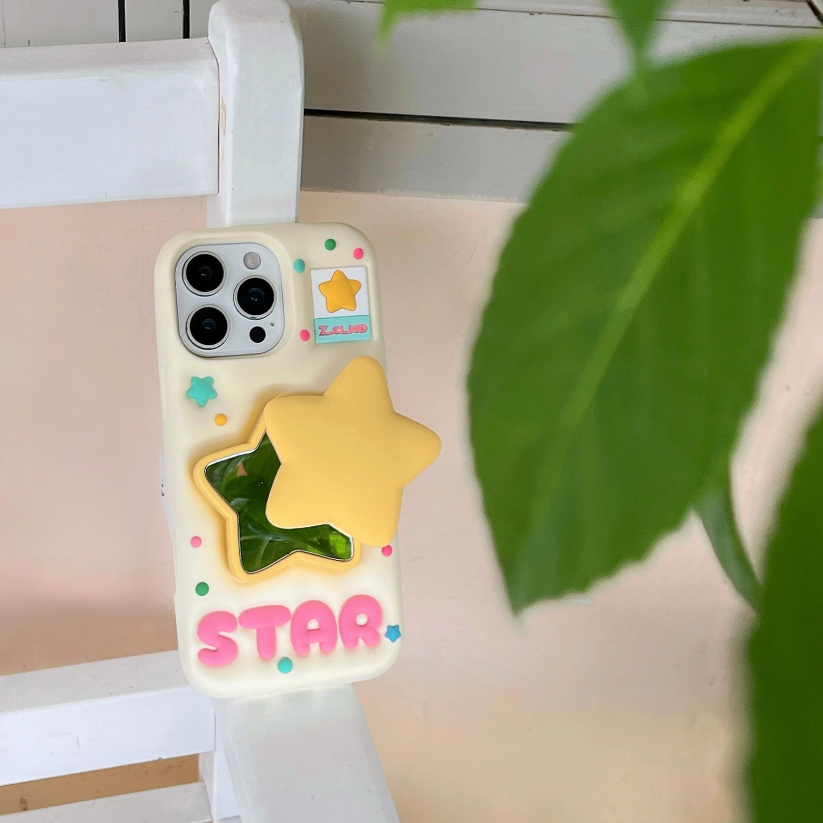 Dopamine Color For Cute Star Mirror Style Silicone Gel Case For Iphone17/16 13/14/15 Pro Max Comfortable Design Birthday Gift