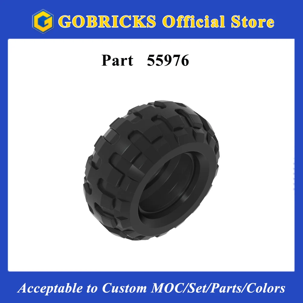 

Gobricks 1Pc 55976 Tyre Parts 56 x 26 Balloon Buliding Block Car Basic Accessory High-tech Plastic Particle Black Solid Color