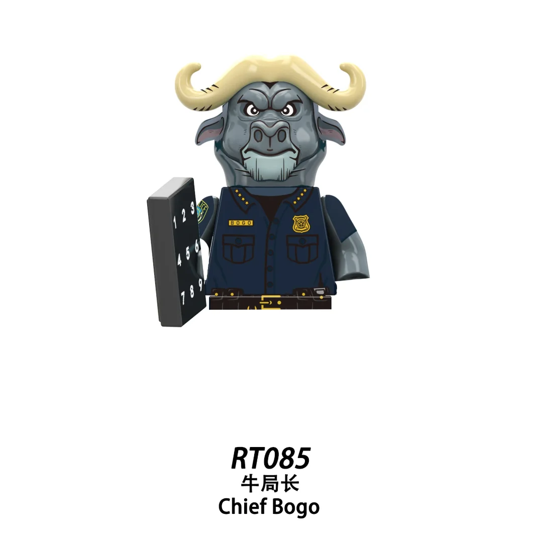 Zootopia Building Block Figures RT8012,Nick, Judy, Dawn Bellwether, Leodore Lionheart,Flash, Chief Bogo, Cartoon Collectible Gif