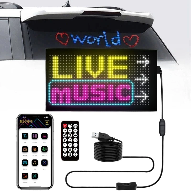

Car DIY Programmable LED Storefront Advertise Sign Display LED RGB APP LED Hard Screen Pixel Panel Night Light Lamp