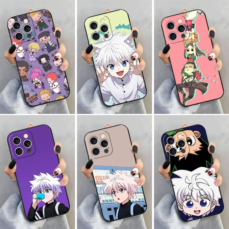 Soft Silicone Phone Case for iPhone 15 16 17 Pro Max Hunter X-Hunters Cute Shell 17E 16E 14 Plus 13 Mini 12 11 Air 7 SE 8 Cover