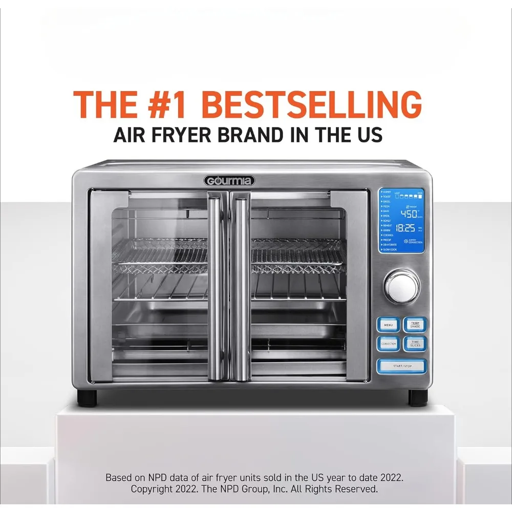 Air Fryer,26 QT Extra Large Air Fryer, Convection Toaster Oven with French Doors, Stainless Steel, Toaster Oven