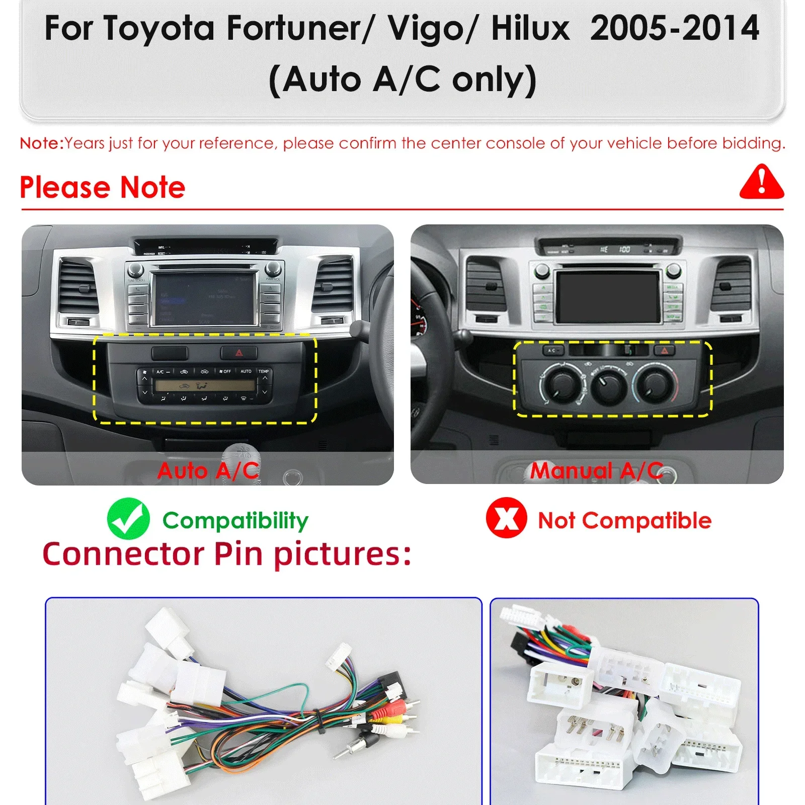 OSSURET 6115 9.7 4G Carplay Android Auto Car Radio for Fortuner 2005 - 2014 Auto Hilux Vigo Video Player Autoradio 360° Camera