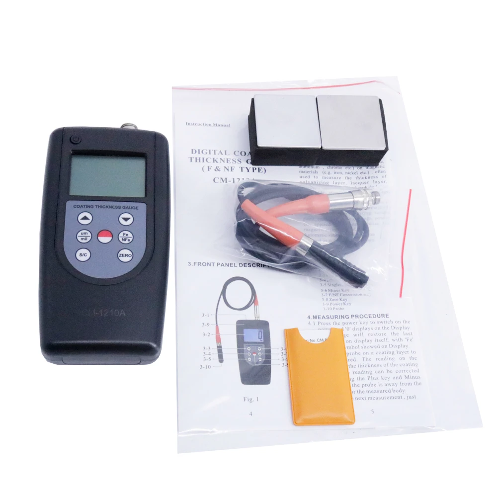 CM-1210A Coating Thickness Gauge F Magnetic Induction&NF Type Eddy Current Range 0-2000um/0-80mil