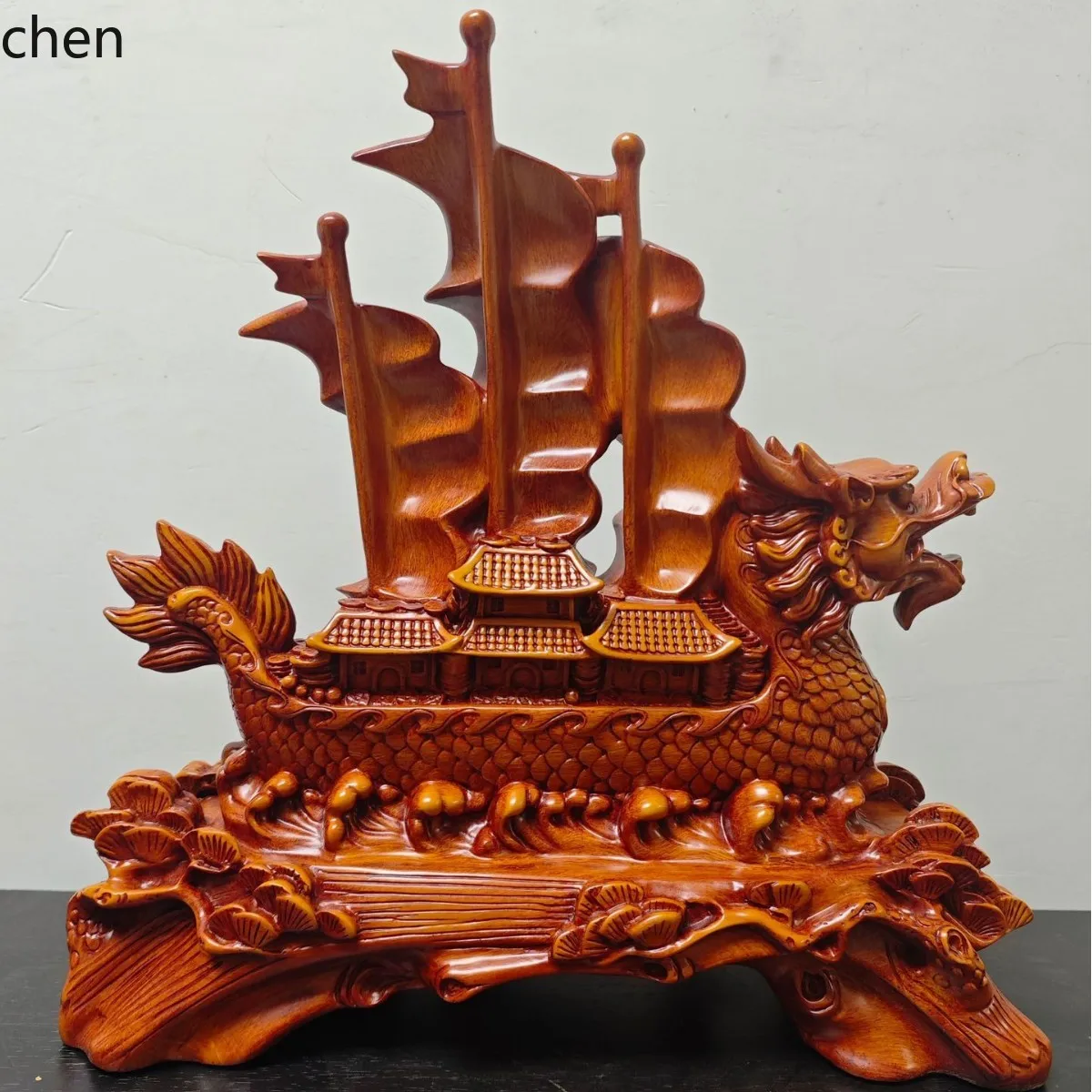 Smooth Sailing Dragon Boat Ornament Floor-standing Living Room Decoration Craft Store Housewarming Gift Company Opening Gift
