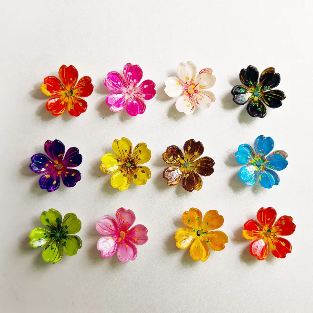 DIY Handmade Hollow Resin Flower Craft Components Multi-use Accessory Parts for Earrings Hairpins Headpieces Clothing Decoration
