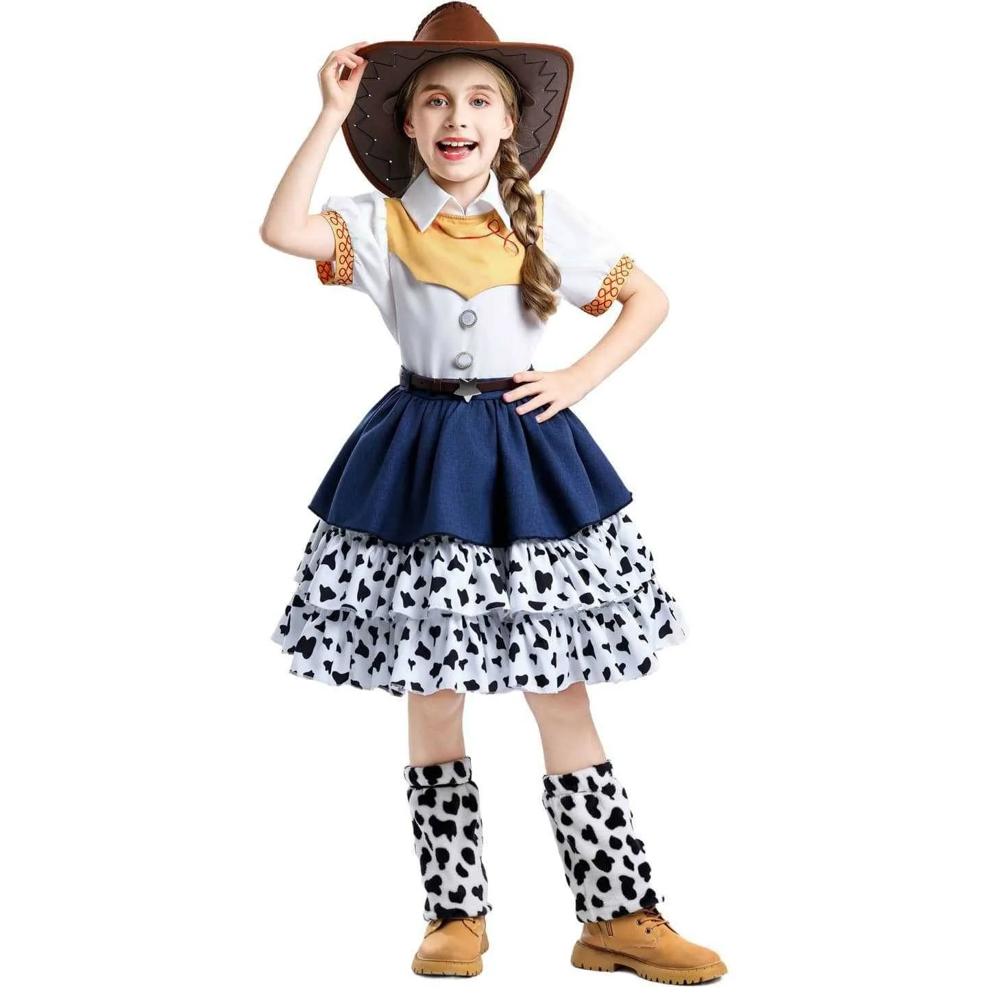Princ Dr loween Jie Toy S Costume da spettacolo Ragazze Gonna da cowboy Abbigliamento tradizionale cinese da palcoscenico Y8792
