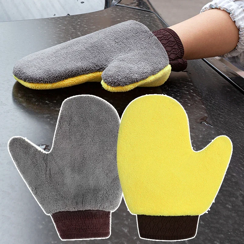 

Bearpaw Coral Velvet Car Cleaning Gloves Microfiber Thumb Car Wash Gloves Car Beauty Supplies Cleaning Tools