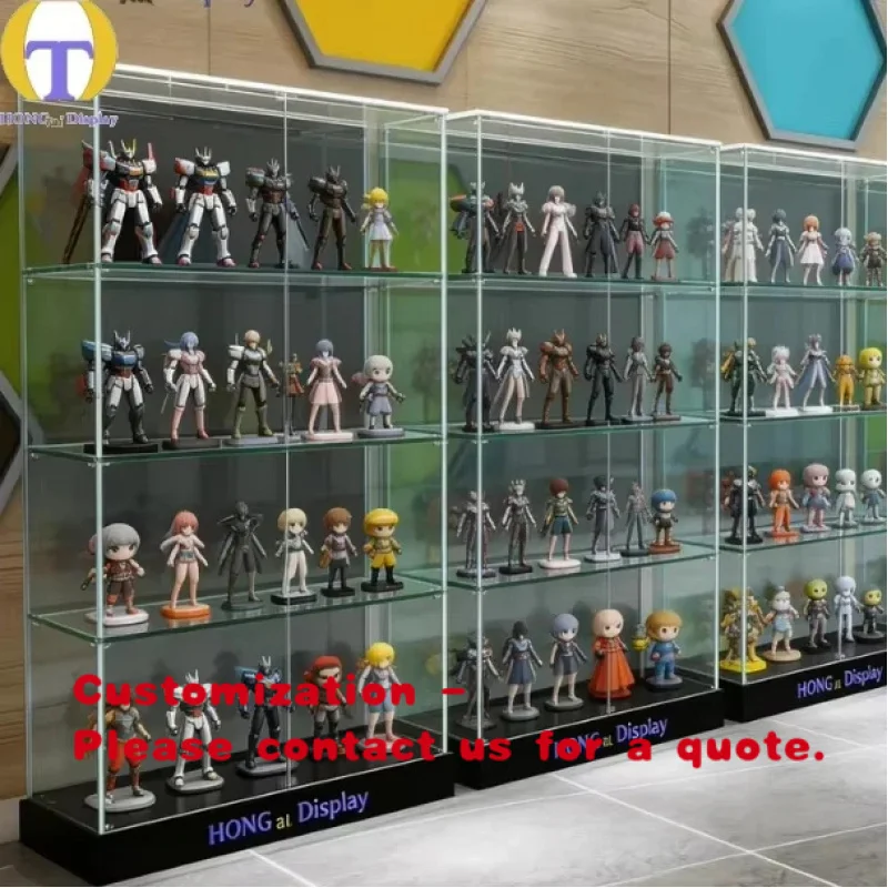 

custom.HongTai Heavy Duty LED Strip Lights Rectangular Custom Dimensions Showcase Frameless Glass Counter