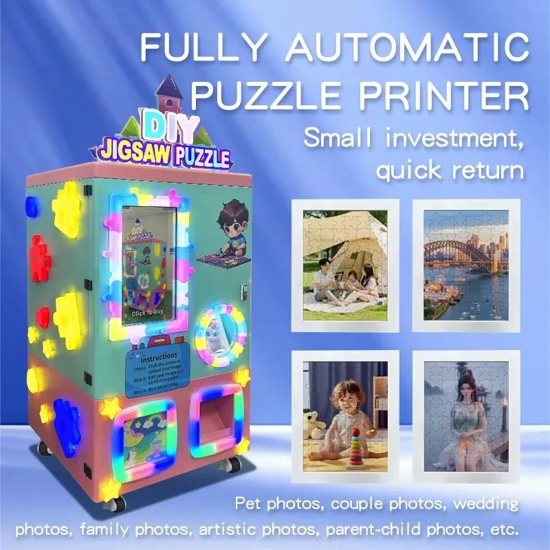 2026 New Customizable Appearance Touchscreen Jigsaw Puzzle Vending Machine 150-Piece Capacity Scan Pay for Community Centers