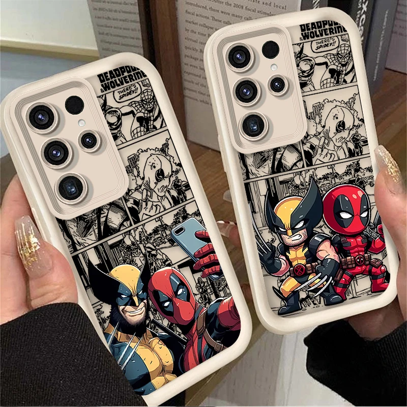 Marvel Deadpool and Wolverine Silicone Phone Case for Samsung Galaxy S21 S22 S23 S24 Ultra Plus FE A54 A34 A14 A73 A53 A33 Cover