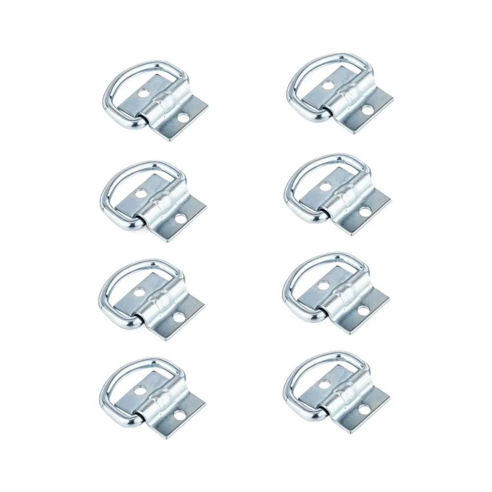 8pcs D-Ring Floor Recessed for Truck RV Trailer Van Towing Securing Galvanized Iron Material Reliable Mounting