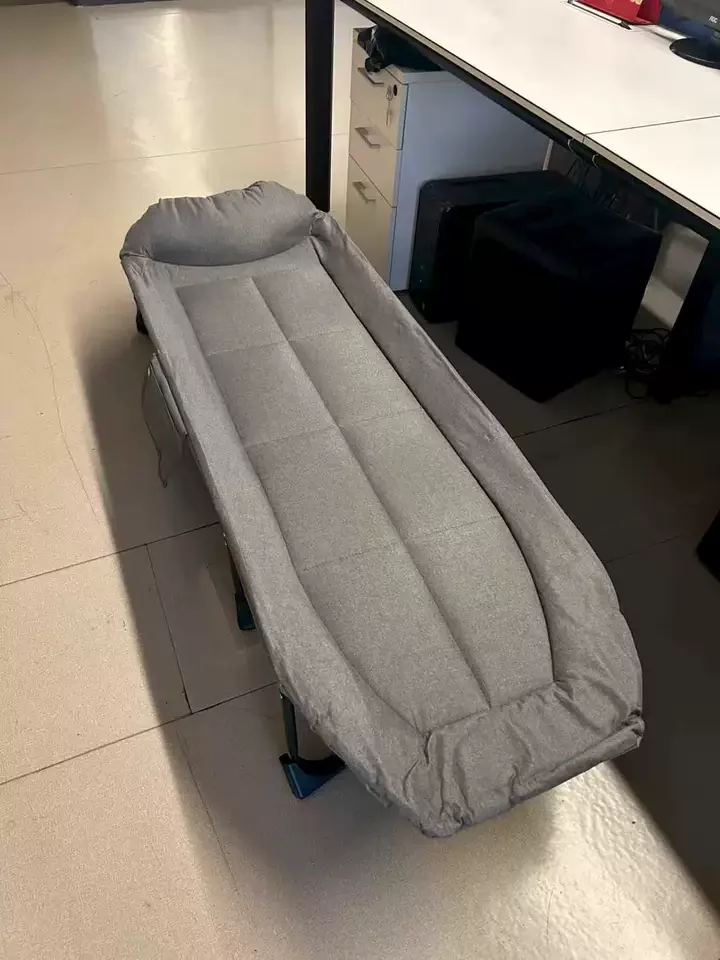 Single Folding Bed For Office Nap Foldable Camping Cot 2 In 1 Folding Lounge Chair Easy Portable