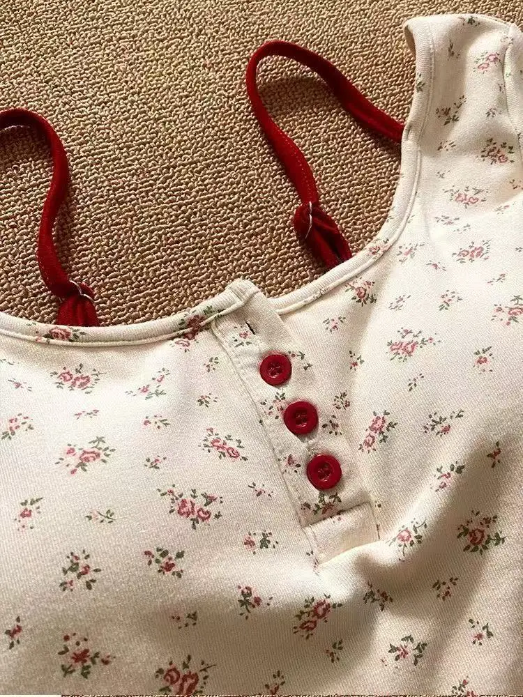 امرأة تي شيرت اثنين سليم صالح تيز موضة الأزهار الحلو Camisetas المحاصيل القمم مثير عارية الذراعين التي شيرت الصيف عادية Y2k تي شيرت