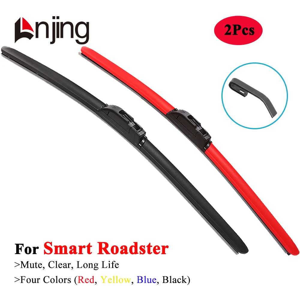 

LNJING Colorful Wiper Blade For Smart Roadster 452 Convertible Coupe 2003 2004 2005 2006 Car Exterior Accessories Hybrid Brushes