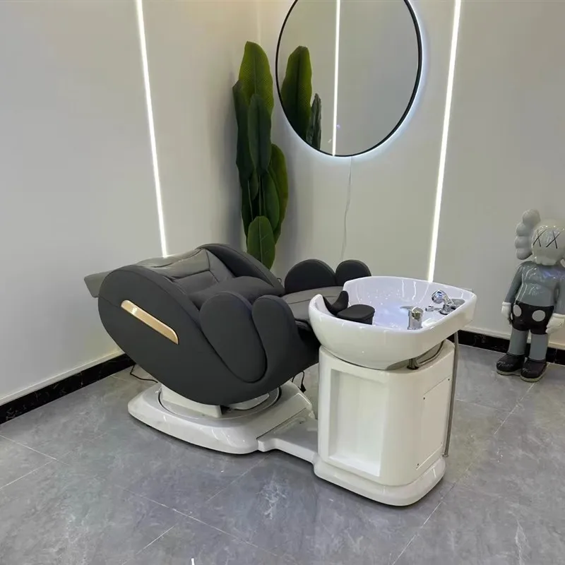 Intelligence Shampoo Chairs Bed Massage Recliner Hairdressing Electric Shampoo Chairs Head Spa Cadeira Barber Furniture QF50SC