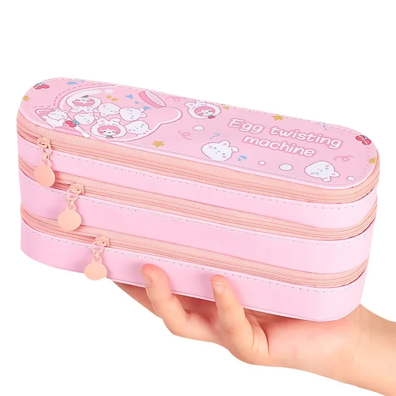 Imagem -05 - Estojo Bonito Multi-camada Grande Capacidade Papelaria Estética Bolsa de Lápis Anime Caixa para Meninas Material Escolar Kawaii