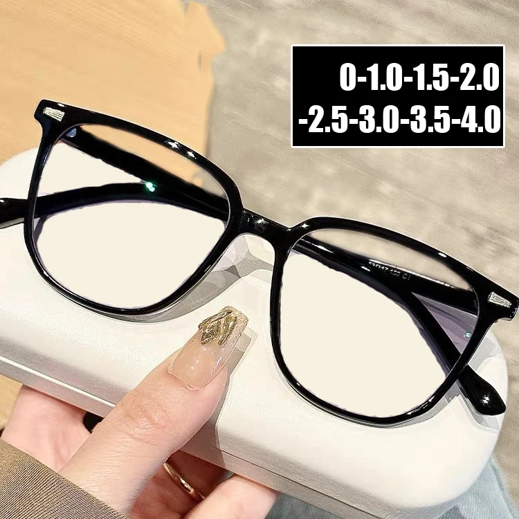 

Anti Blue Light Women Men's Shortsighted Glasses Unisex Square Frame Finished Myopia Eyeglasses Optical Eye Protection Eyewear