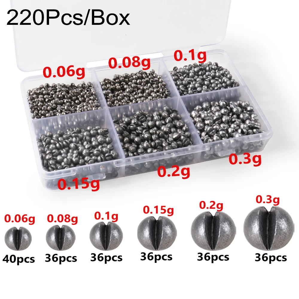 100-500 Stuks Split Shot Legering Visgewichten 0.06g-5g Verwijderbare Clip Op Sinkers Draagbare Doos Zoetwater Zoutwater Visgerei