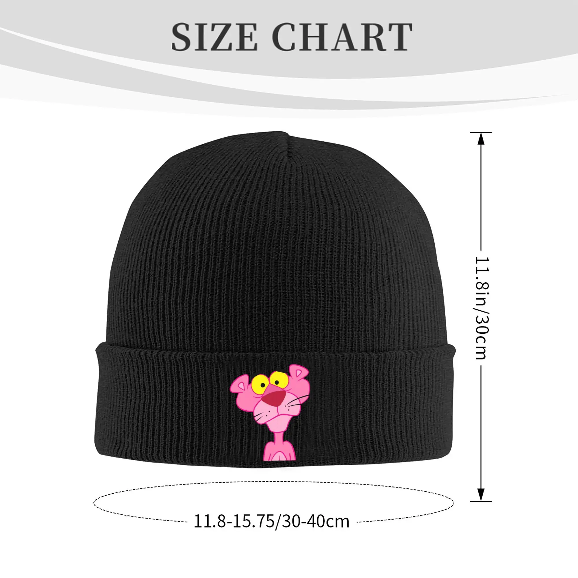 Custom Pink Leopard Cartoon Skullies Beanies Caps Streetwear Winter Warm Women Men Knitting Hats Adult Unisex  Bonnet Hat