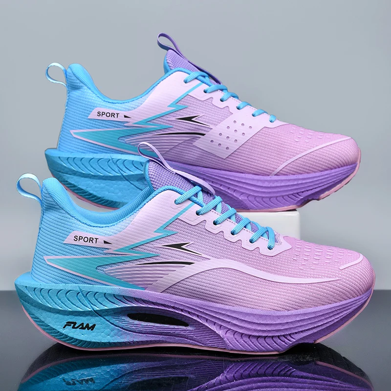 Womens Fashion Versatile Comfortable Lightweight Running Shoes with Cushioning Technology and Carbon Plate, Unisex Competitive