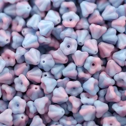 100pieces 4*6mm Multi-colored Mini Lianhuo Flower Glass Beads DIY Bracelet Necklace Earrings Spare Parts