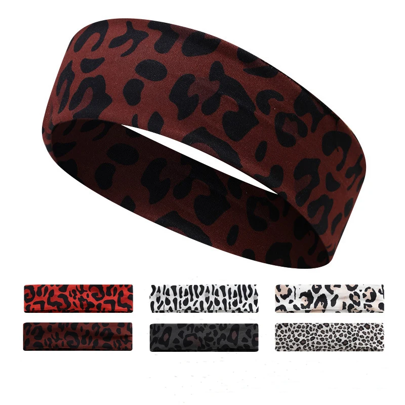 

3pcs High elasticity leopard print exercise yoga sweatband face wash makeup headband hairband