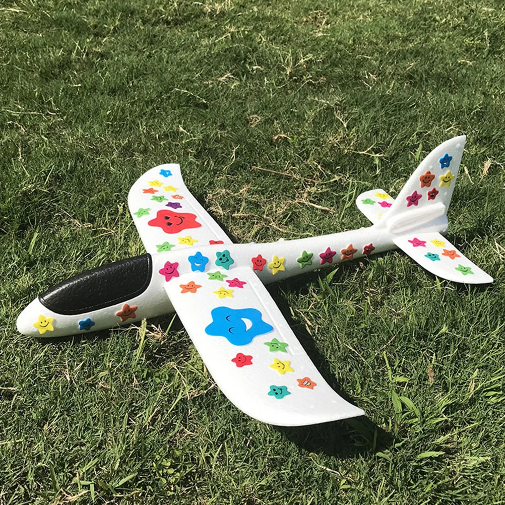 

2 Pcs Painted Hand Throwing Plane Airplane Toy for Kids Diy Foam Glider Gift Flying Toys Crafts Airplanes