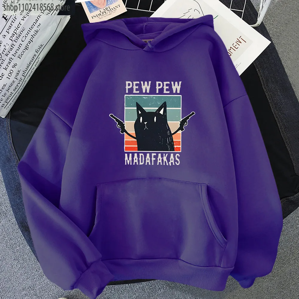 Pew Pew Madafaks Cute Funny Printed Hoodies Cartoon Sweatshirt Men Autumn Winter Hooded Fashion Fashion Casual Tracksuit Women