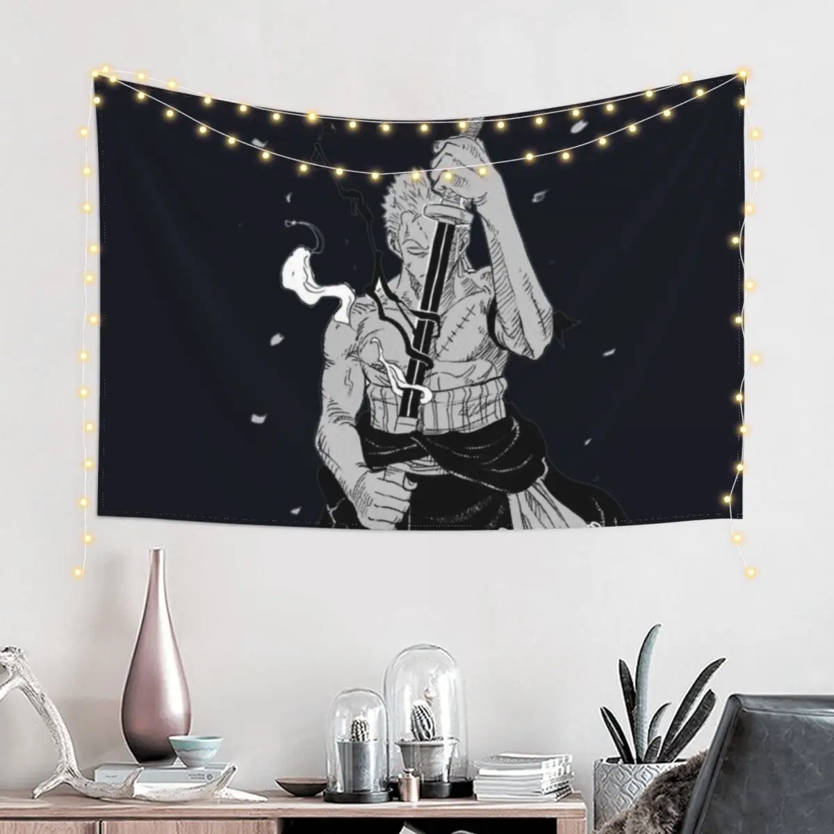 Zoro king of hell Tapestry Carpet Wall Decoration Aesthetic Bedrooms Decorations Wall Deco Tapestry