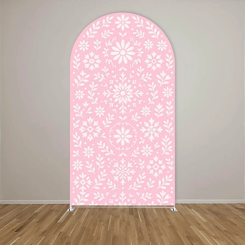 Mehofond Custom 2-Sided Pink Floral Cielito Lindo Birthday Party Baby Shower Wedding Cover Chiara Arch Background Decor Backdrop