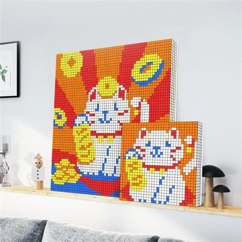[MeowCube] Gan Mosaic 6x6 Cube DIY Puzzle Magic Cube Magnetic 10x10 Creative Mosaic Decorative GAN328 Keychain Toys for Children