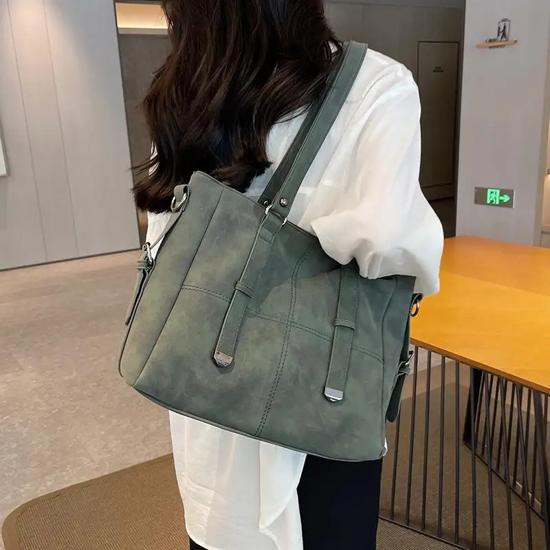 Large Capacity Bag  New Commuter Handbag Women Casual States Personality Single Shoulder Oblique Span Dual-purpose Tote Bag