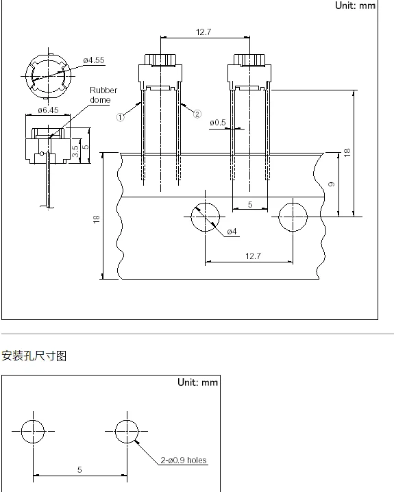 YYT 10PCS Push button switch SKPLAFD010 6*6*5mm straight plug 2-pin vehicle-mounted touch switch height 5MM