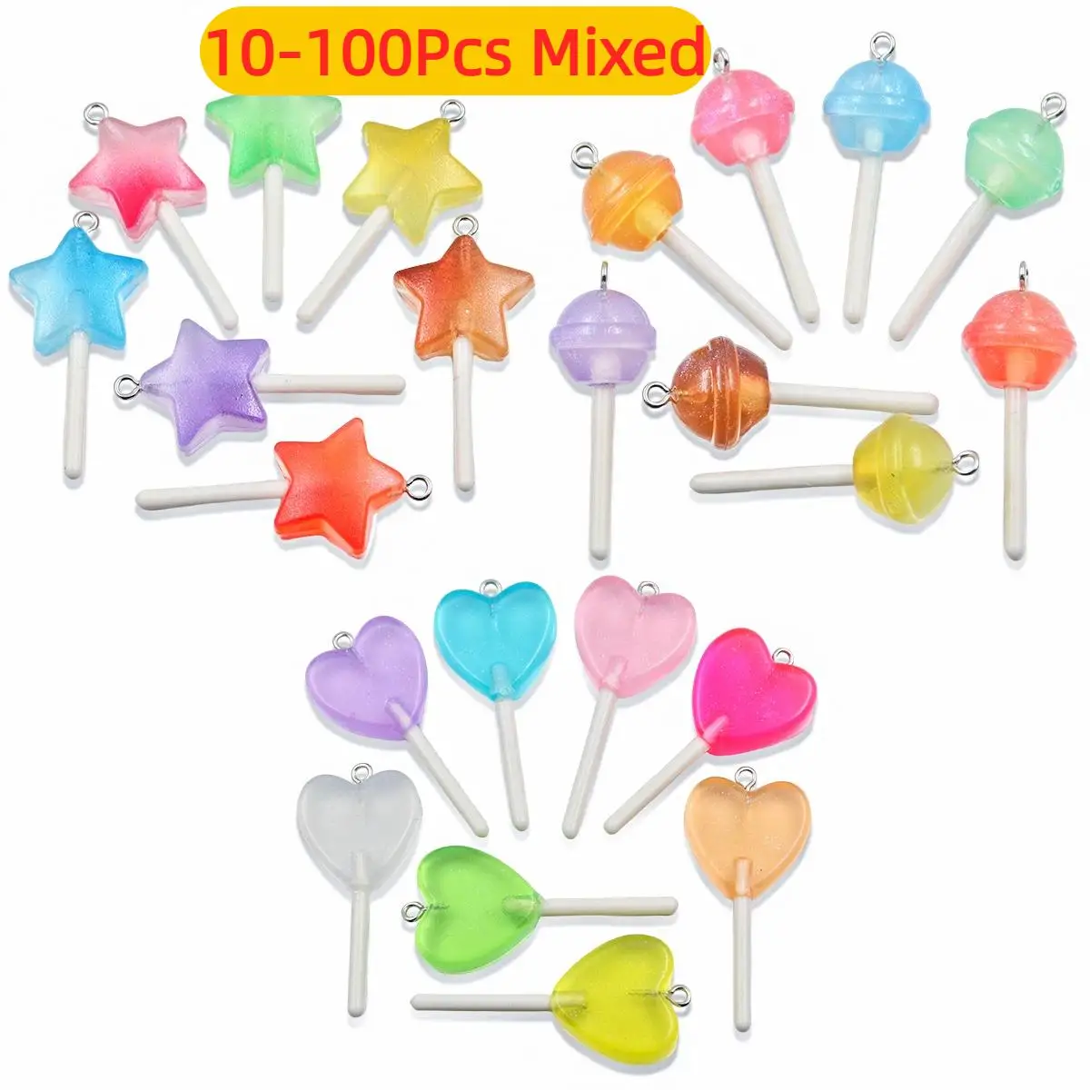 10-100pcs 16*47mm Simulation Planet Lollipop Cute Charms For Pendant DIY Earrings Necklace Jewelry Accessories Finding