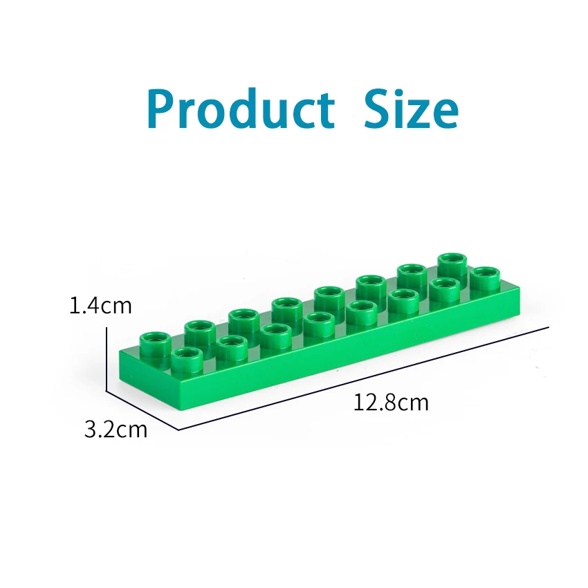 Large Particle Building Block 28/14/7pcs Components with Big Low 2x8 DIY Educational Puzzle Assembly Building Block Wall Scene