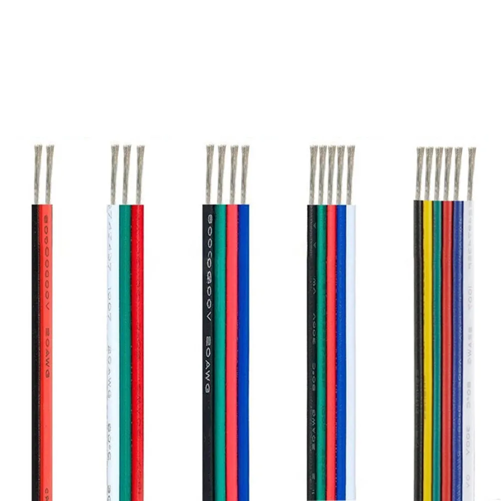 10-метровый удлинительный кабель, 4-контактный провод, электрический 4-цветный провод, многожильный удлинительный кабель для светодиодной ленты 22/20/18WAG