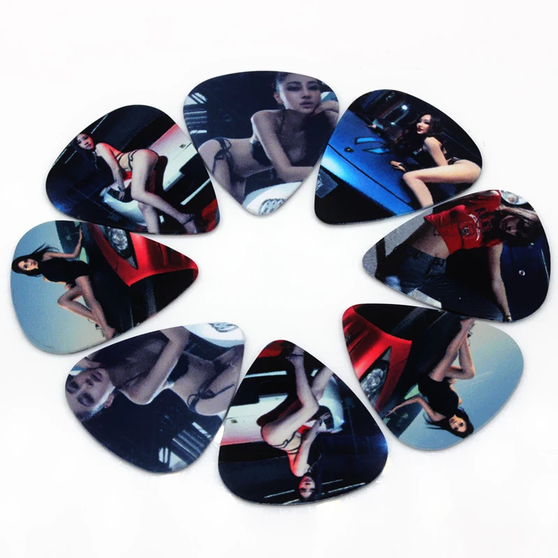 SOACH New 10Pcs 0.46/0.71/1.0mm Thickness Guitar Picks Car Beauties Guitar Accessories Guitar Pick for Ukulele Guitar Paddles