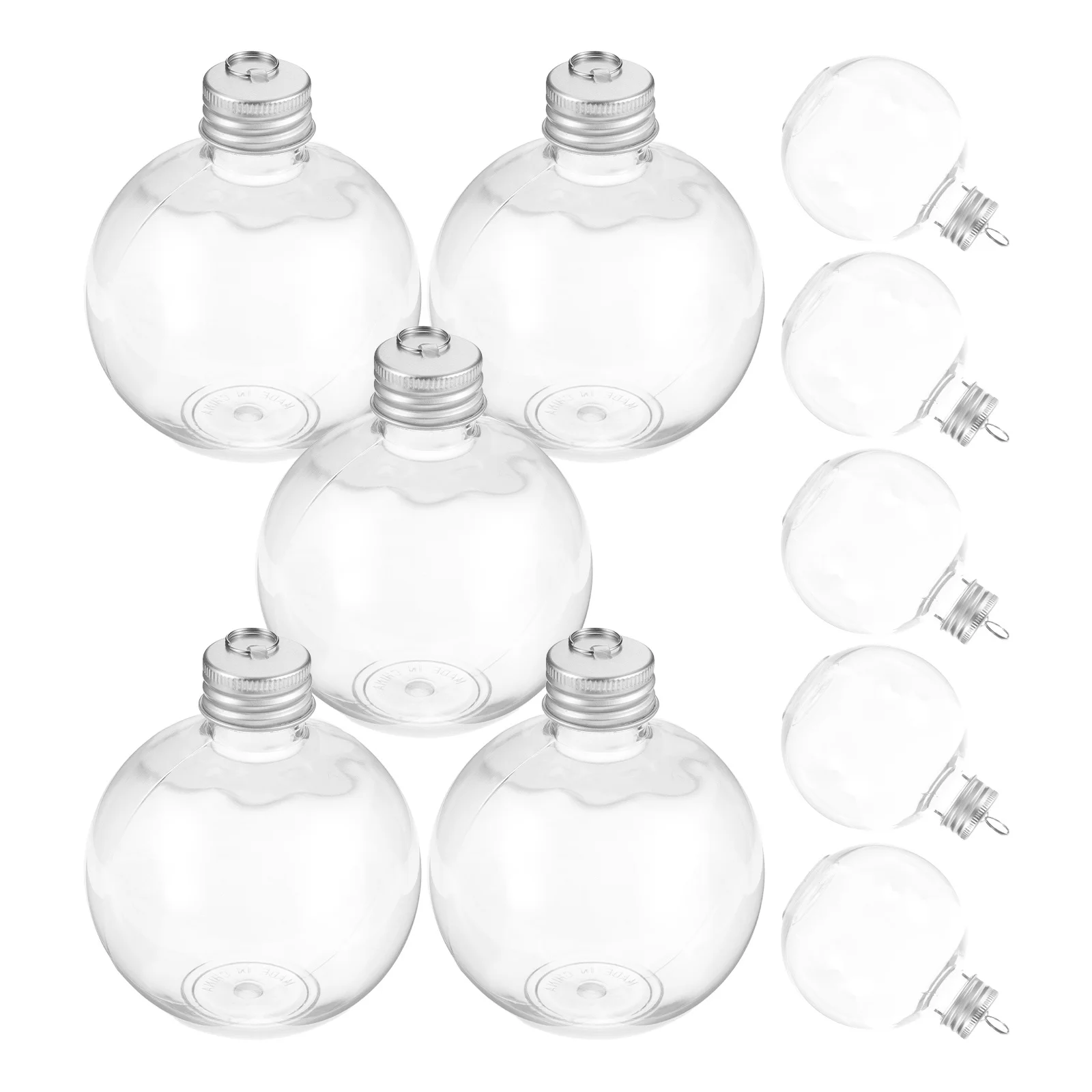 

10Pcs Bulb Shaped Bottle Transparent Portable Leak Proof Juice Bottles Multi Function Milk Storage Travel Bottles