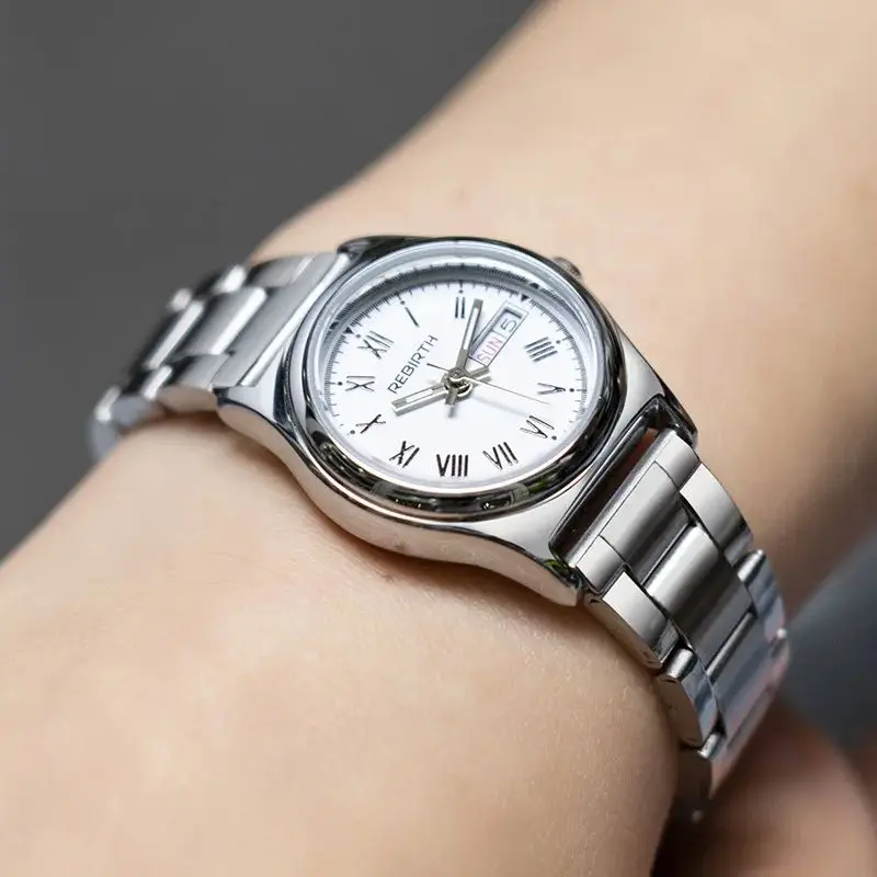 

Rebirth Brand Steel Band Simple Women Watch relojes para damas Personality Fashion Vintage Day-Date ladies watch montre femme