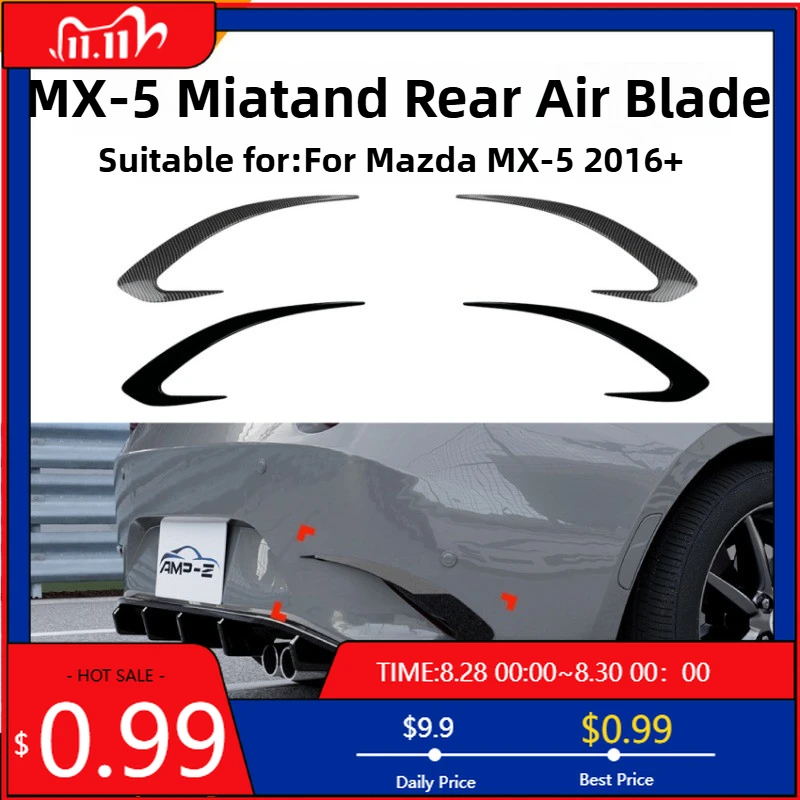 

Горячие украшения для Mazda MX-5 Miata ND 2016+, задний воздушный нож, задний бампер, вентиляционное отверстие, автомобильная наклейка, трансграничная модификация, доступ Int