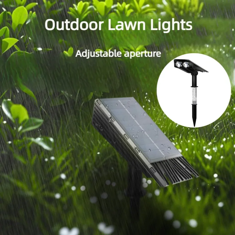 

1800maH Garden Solar Lamps Adjustable Aperture Spotlight IP65 Waterproof LED Outdoor Lighting for Country House Patio Wall Light