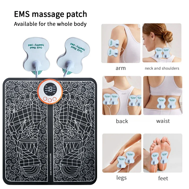 Foot Massage Mat Electric Feet Leg Massager EMS Muscle Stimulator Pulse Stimulation Blood Circulation Pad Home Office HealthCare