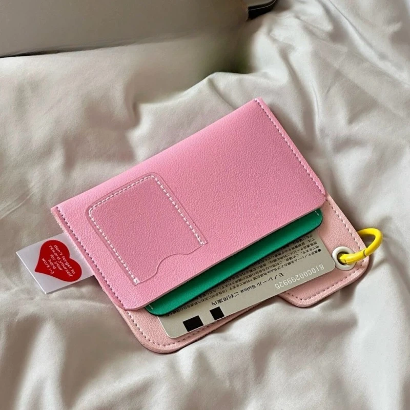 Fashion PU Leather Card Holder Lightweight Ultra-thin Passport Protector Candy Color Multi-card Holders Card Bag Women Men