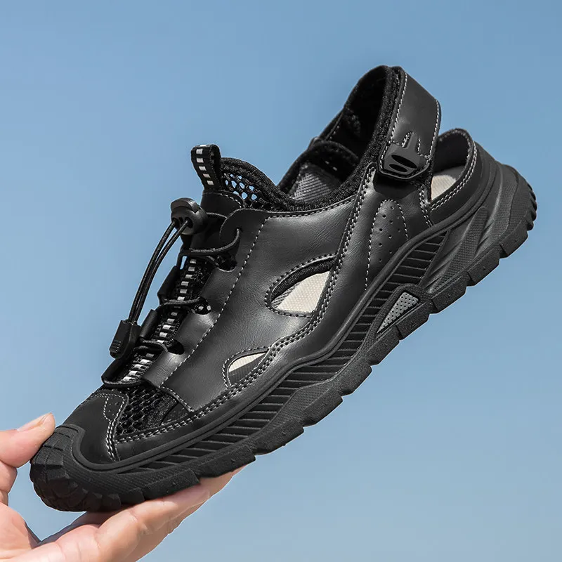 KOWM Sandalias cuero perforadas verano hombre agua playa - imagen 5