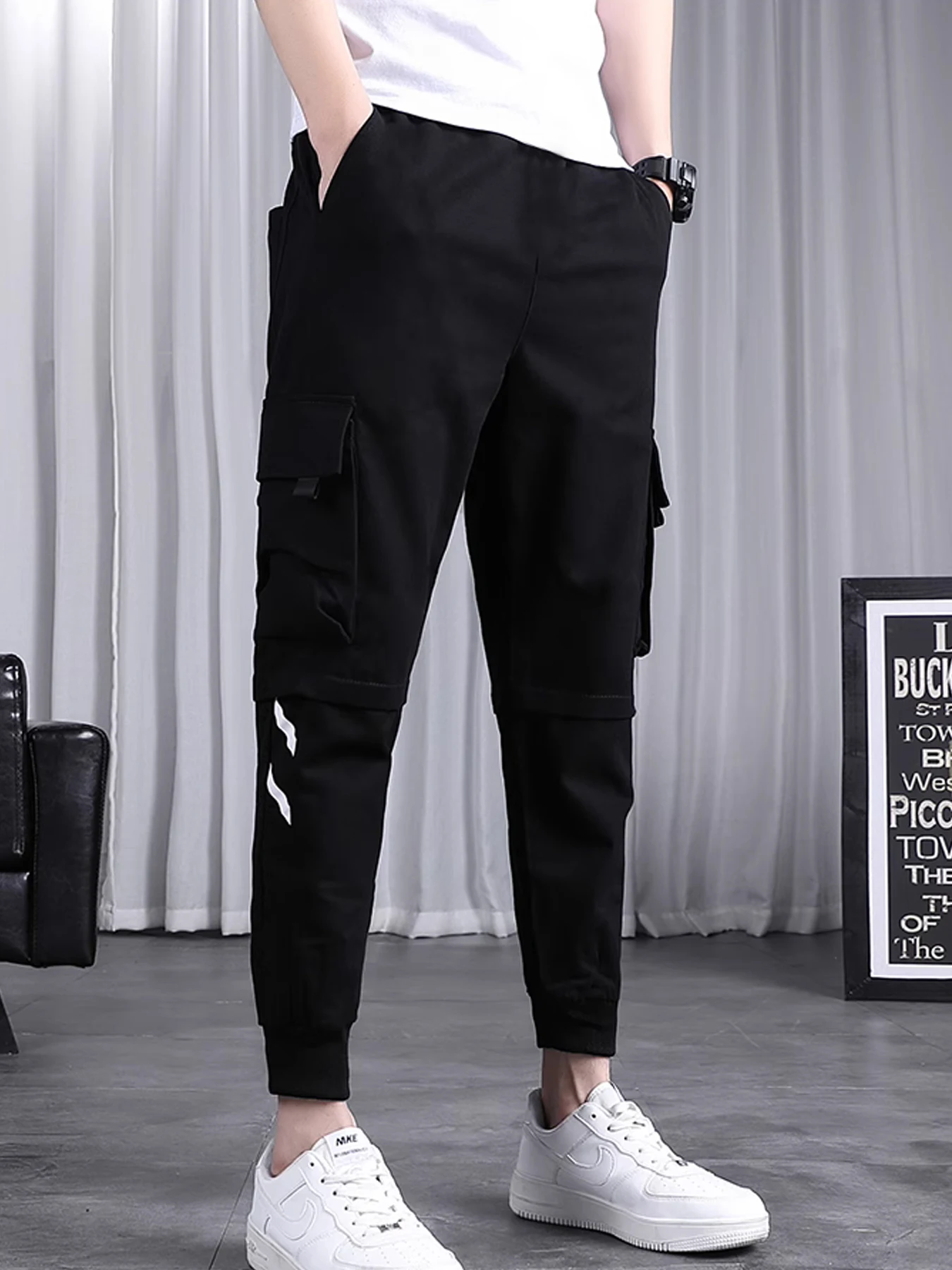 

Outdoor loose straight leg casual pants, work pants, men's summer thin design, functional straight leg wide leg men's casual pan