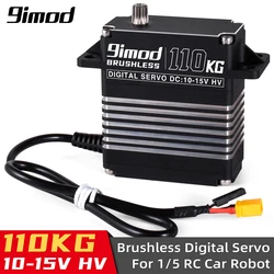 9IMOD Servo digitale 110Kg Motore brushless a coppia elevata HV 10-15V Ingranaggio in metallo con servo clacson 15T per 1/5 RC Car Robot FAI DA TE