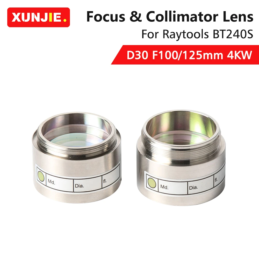 

Коллиматорная линза с волоконным лазером D30 F100 F125mm 4000W с держателем объектива для лазерной режущей головки Raytools BT240 BT240S